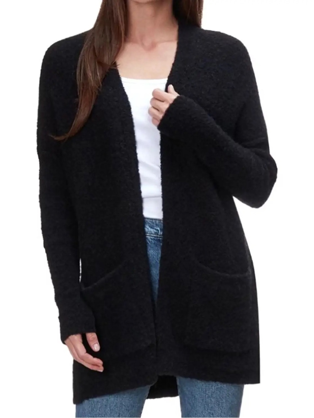 Free People Phantom Wool Mohair Cardigan Black Medium – Retail $168